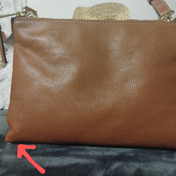 J Jill Do-It-All Crossbody Brown Padded Leather Foldover Purse - Picture 13 of 16